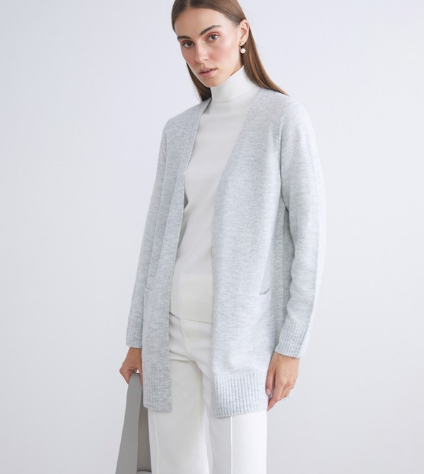 Solid Long Sleeves Knit Cardigan