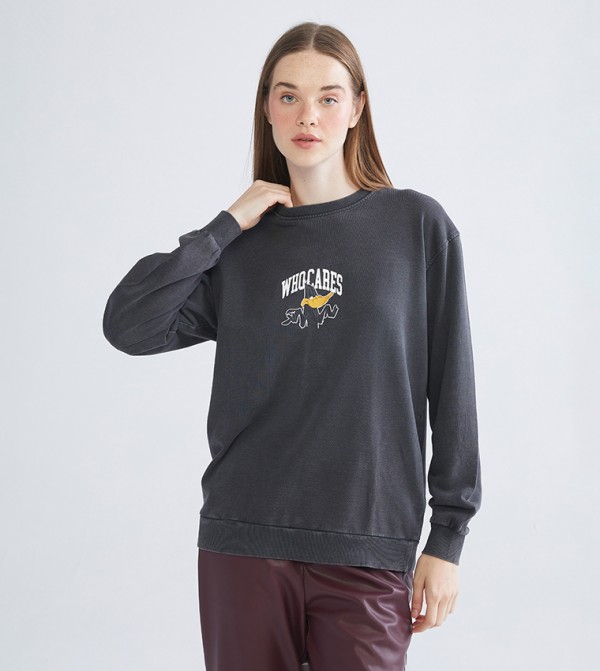 Printed Crew Neck Sweatshirt