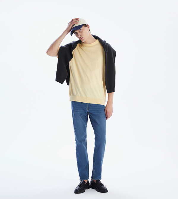 Faded Woven Straight Fit Jeans