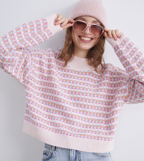 Knitted Collared Sweater Top