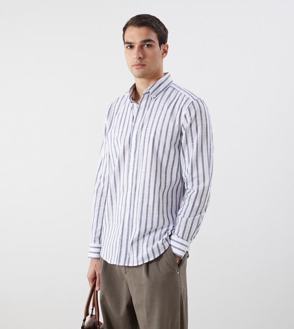 Striped Long Sleeves Twill Shirt