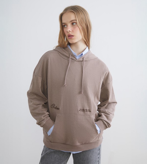 Embroidered Long Sleeves Hoodie