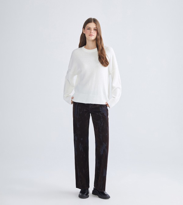 Solid Crew Neck Sweater