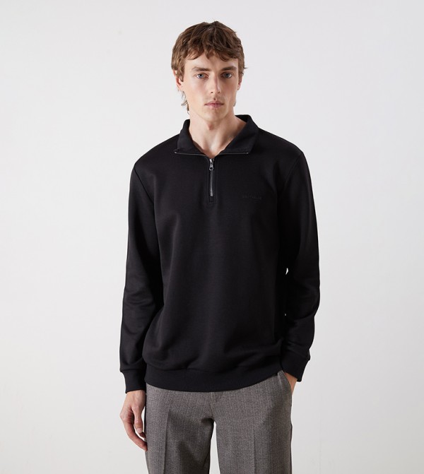 Funnel Neck Long Sleeves Sweatshirt