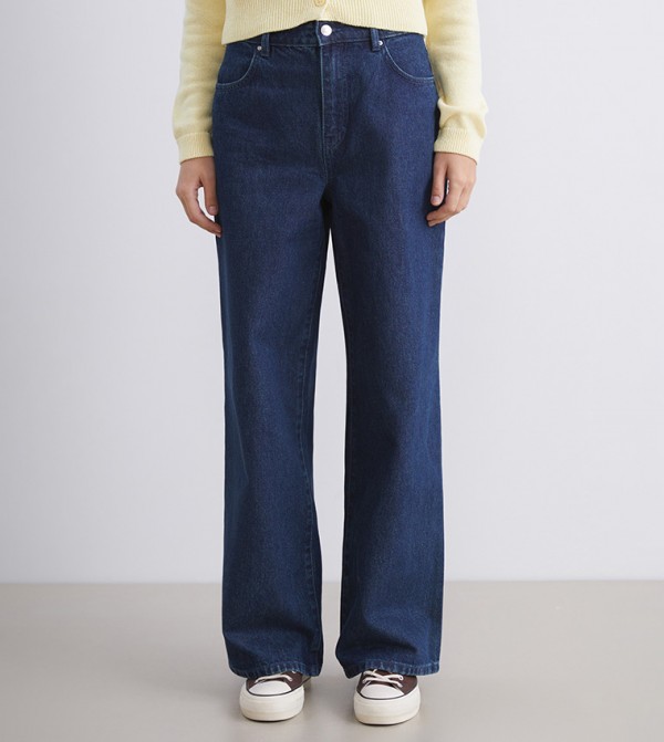 Washed High Waist Wide Leg Jeans