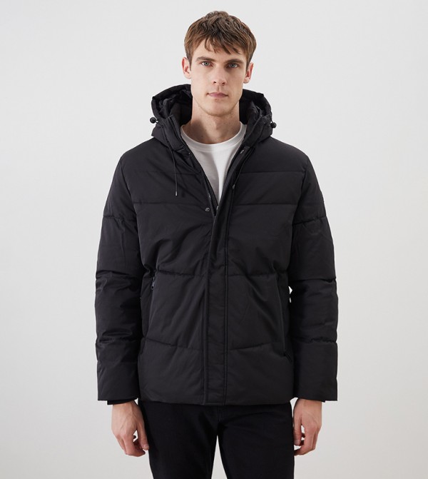 Hooded Long Sleeves Puffer Jacket