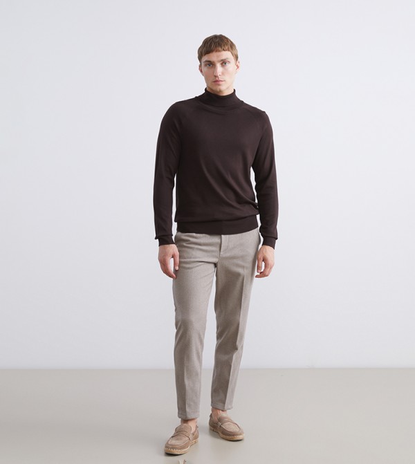 Solid Turtleneck Sweater