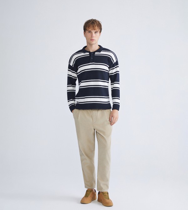 Corduroy Drawstring Waist Trousers