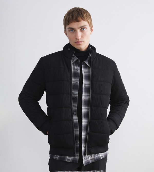 Zip-Through Slim Fit Puffer Jacket