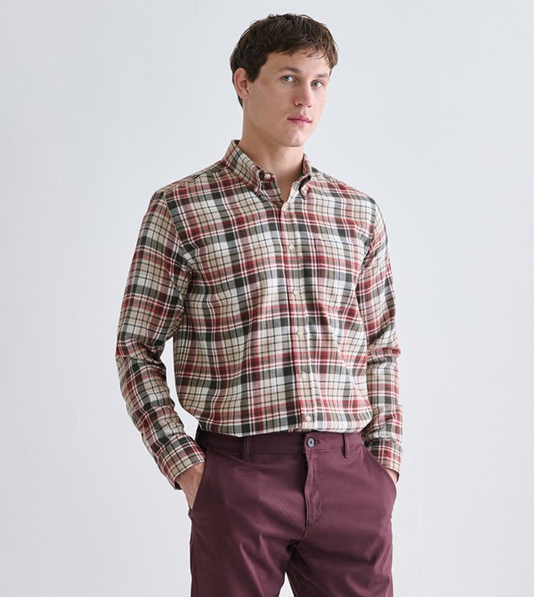 Plaid Regular Fit Long Sleeves Shirt