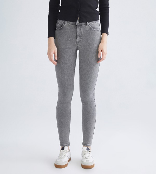 Washed High Waist Skinny Fit Jeans