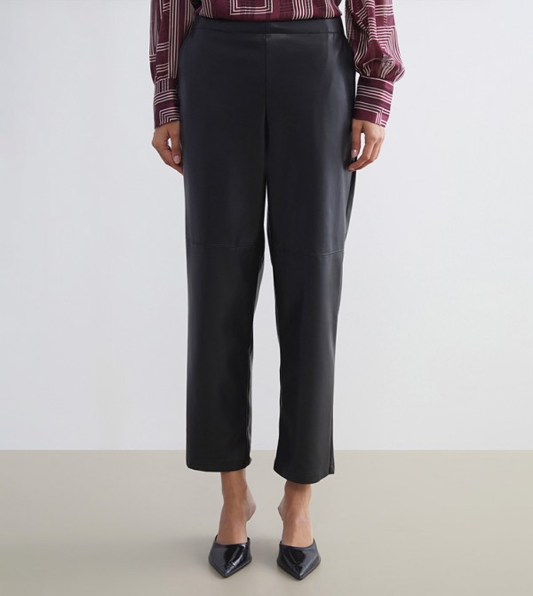 High Waist Slim Fit Trousers