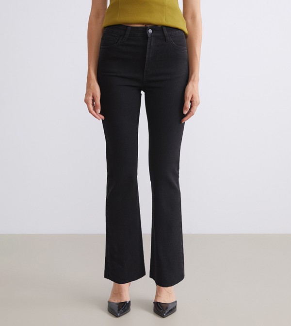 Washed High Waist Slim Fit Jeans