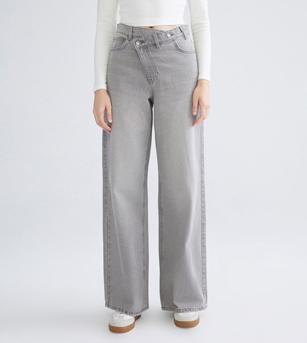 Washed High Waist Wide Leg Jeans