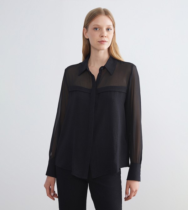 Solid Long Sleeves Woven Shirt