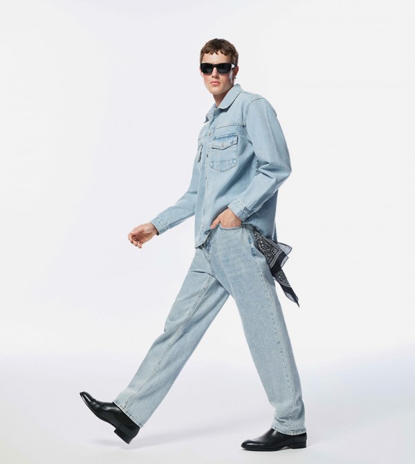Washed Baggy Fit Jeans