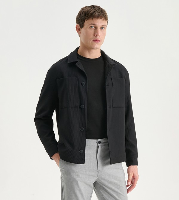 VISION Ribbed Long Sleeves Shacket