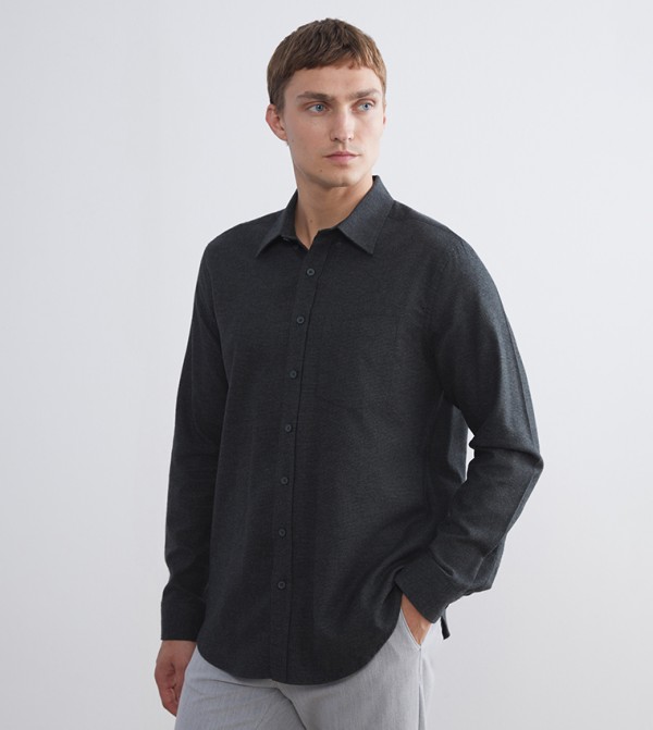 Long Sleeves Dobby Fabric Shirt