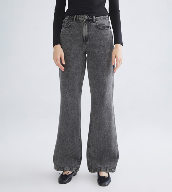 Washed High Waist Wide Leg Jeans