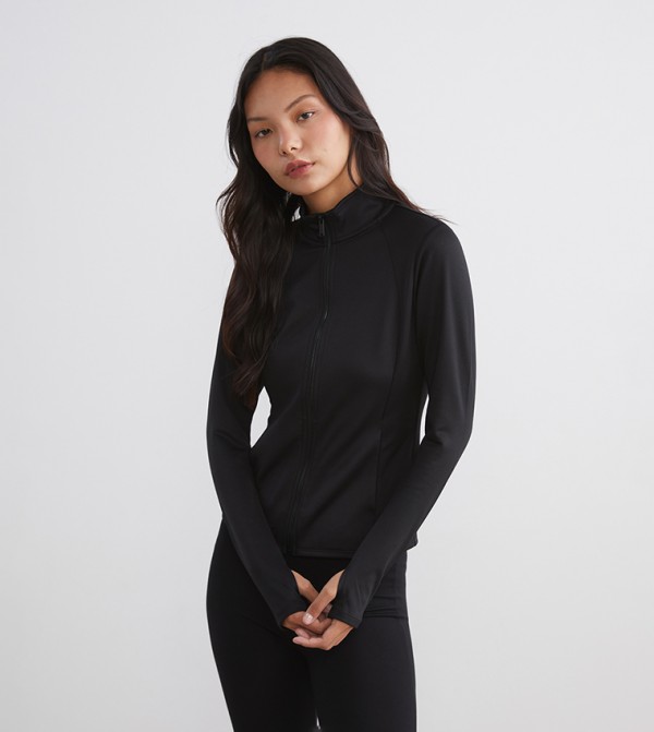 Zippered High Neck Jacket