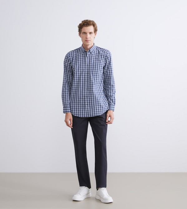 Plaid Regular Fit Long Sleeves Poplin Shirt