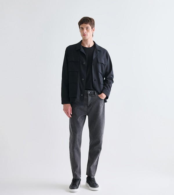 Faded Mid-Rise Straight Fit Jeans