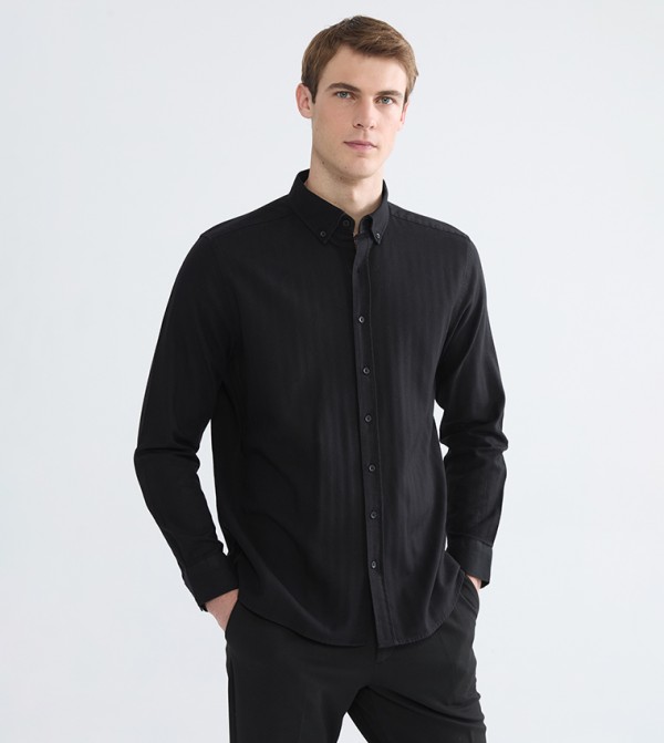 Textured Long Sleeves Casual Shirt
