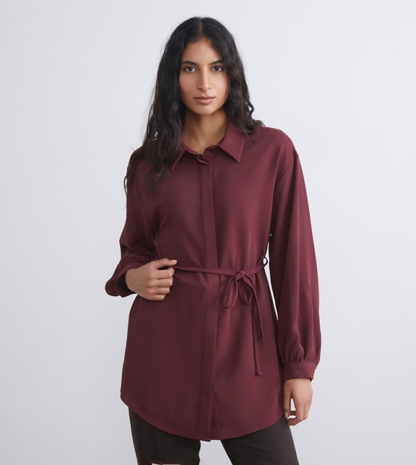 Long Sleeves Oversized Tunic Shirt