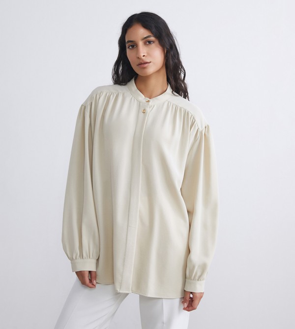 Solid Long Sleeves Tunic Shirt