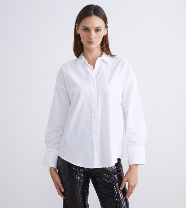 Solid Long Sleeves Woven Shirt