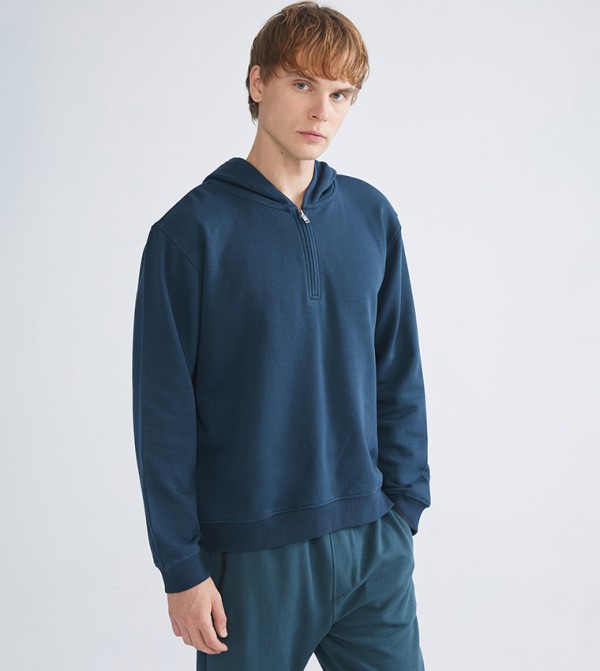 Solid Hooded Sweatshirt