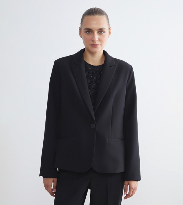 بليزر كريب سادة كم طويل 