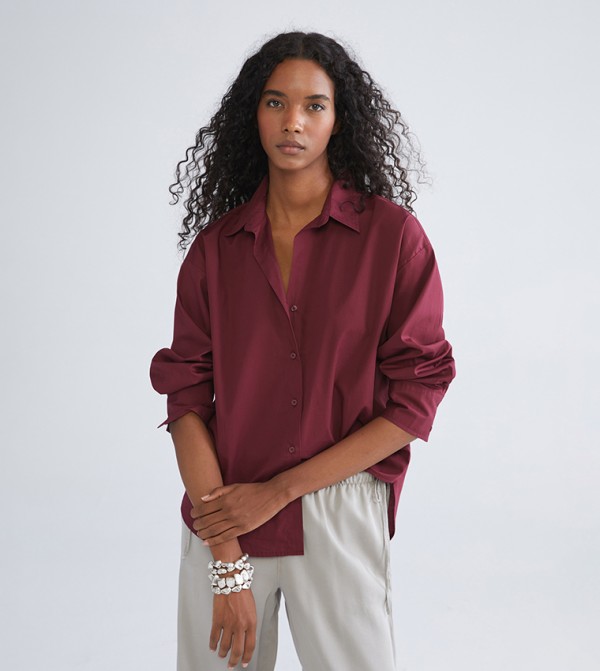 Solid Poplin Long Sleeves Shirt