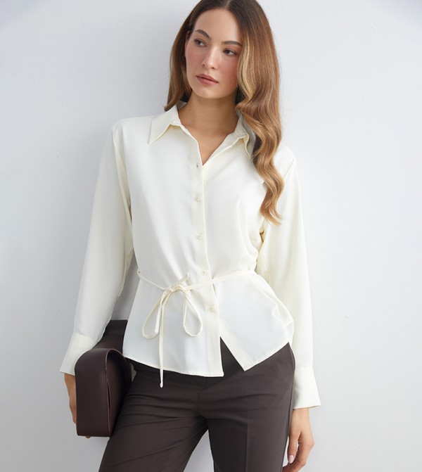 Solid Satin Long Sleeves Shirt