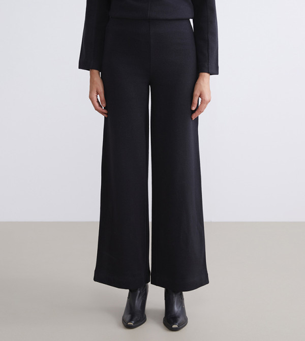 Elastic Waist Wide Leg Trousers
