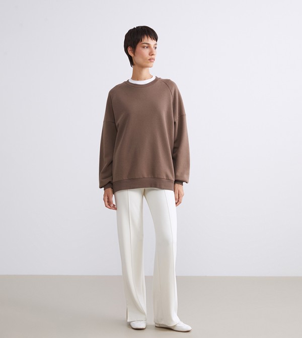 Solid Elastic Waist Jersey Sweatpants