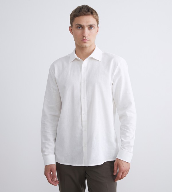 Regular Fit Long Sleeves Dobby Shirt