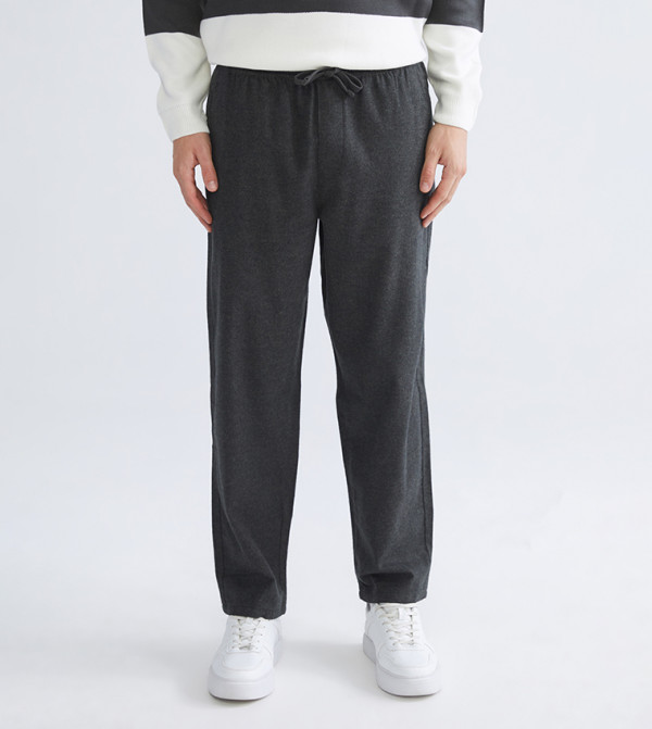 بنطلون رجالي تويل بخصر متوسط 