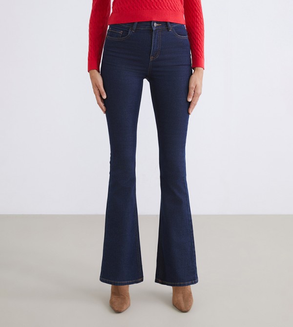 Washed High Waist Slim Fit Jeans