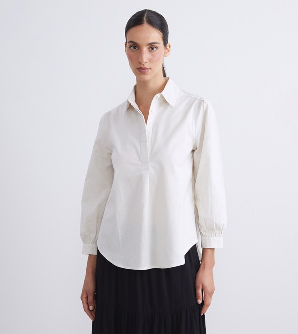 قميص كم طويل 