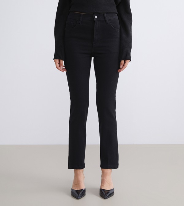 Washed High Waist Flared Jeans