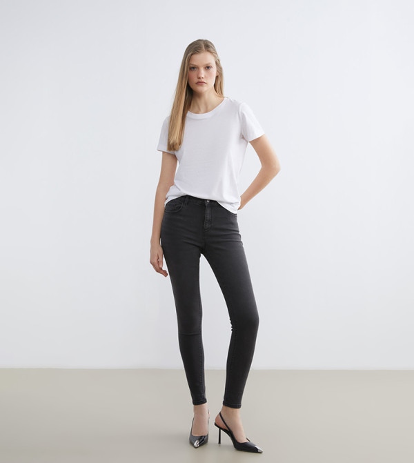 Faded High Rise Skinny Fit Jeans