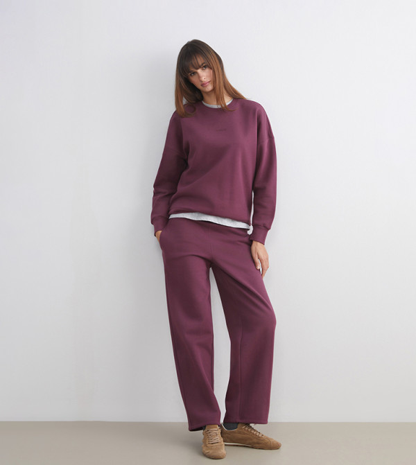 بنطلون رياضي ثقيل بخصر مرن 