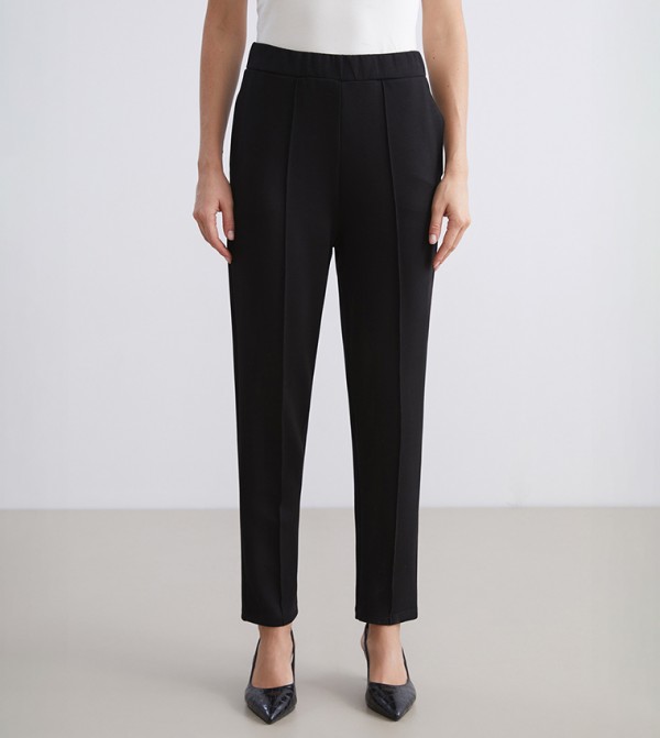 Elastic Waist Slim Fit Trousers