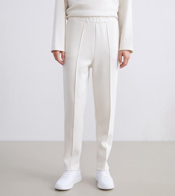 Elastic Waist Slim Fit Trousers