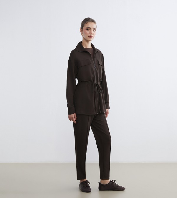 Solid Elastic Waist Sweatpants