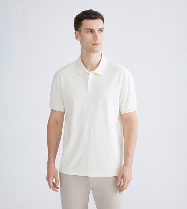 Ribbed Short Sleeves Polo T-Shirt