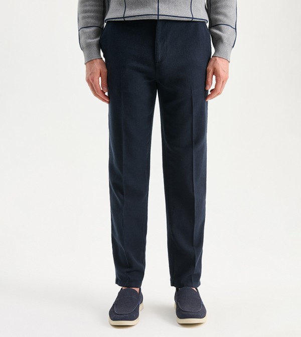 بنطال لينن بخصر متوسط 