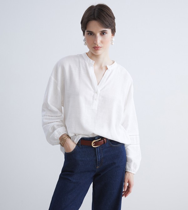 Solid Balloon Sleeves Top