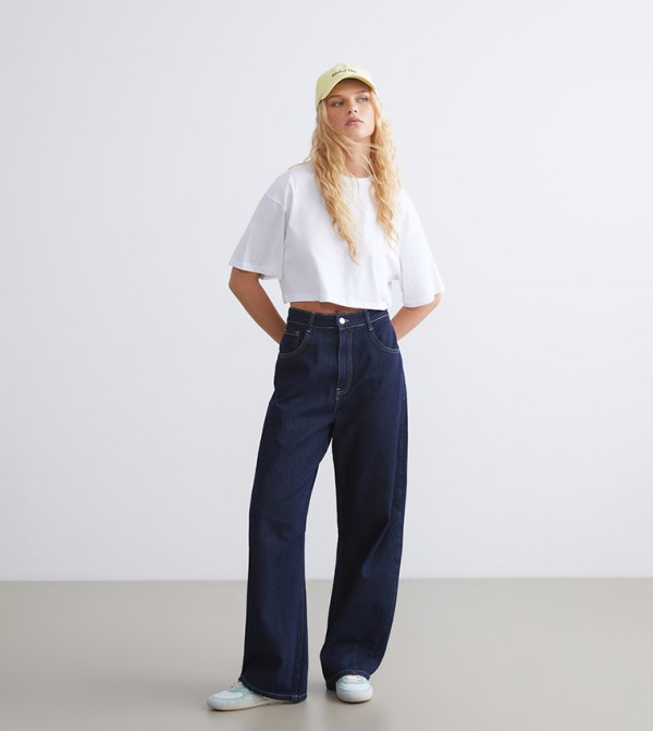 Washed Low Rise Baggy Fit Jeans